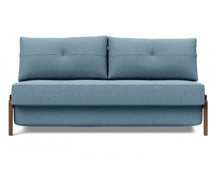 Innovation Living Cubed Queen Size Sofa Bed with Dark Wood Legs - 525 Mixed Dance Light Blue