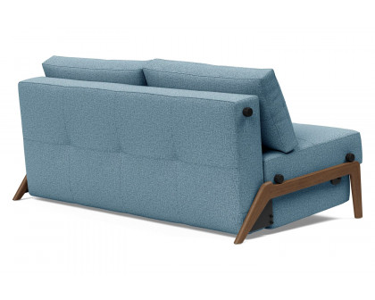 Innovation Living Cubed Queen Size Sofa Bed with Dark Wood Legs - 525 Mixed Dance Light Blue