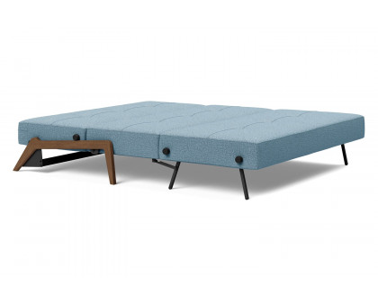 Innovation Living Cubed Queen Size Sofa Bed with Dark Wood Legs - 525 Mixed Dance Light Blue