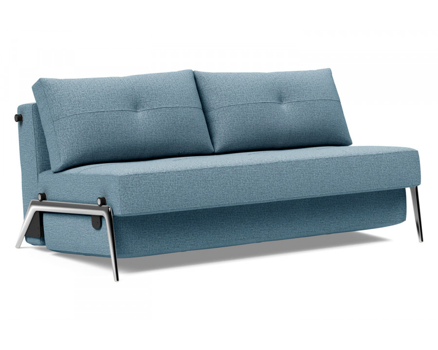 Innovation Living Cubed Queen Size Sofa Bed with Alu Legs - 525 Mixed Dance Light Blue