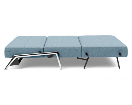 Innovation Living Cubed Queen Size Sofa Bed with Alu Legs - 525 Mixed Dance Light Blue