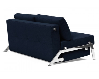 Innovation Living Cubed Queen Size Sofa Bed with Chrome Legs - 528 Mixed Dance Blue