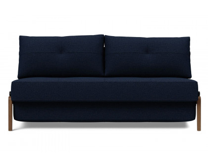 Innovation Living Cubed Queen Size Sofa Bed with Dark Wood Legs - 528 Mixed Dance Blue