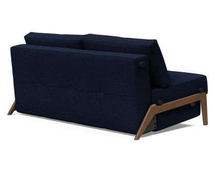 Innovation Living Cubed Queen Size Sofa Bed with Dark Wood Legs - 528 Mixed Dance Blue