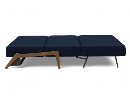 Innovation Living Cubed Queen Size Sofa Bed with Dark Wood Legs - 528 Mixed Dance Blue