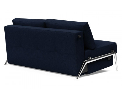 Innovation Living Cubed Queen Size Sofa Bed with Alu Legs - 528 Mixed Dance Blue