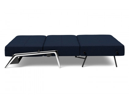 Innovation Living Cubed Queen Size Sofa Bed with Alu Legs - 528 Mixed Dance Blue