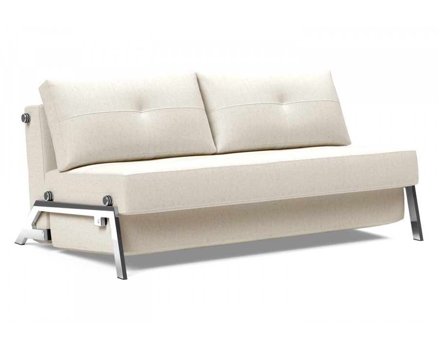 Innovation Living Cubed Queen Size Sofa Bed with Chrome Legs - 531 Bouclé Off White