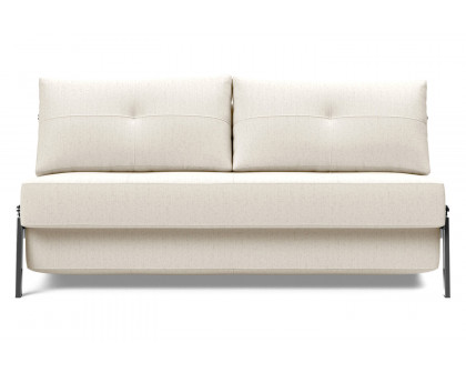 Innovation Living Cubed Queen Size Sofa Bed with Chrome Legs - 531 Bouclé Off White