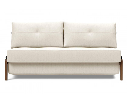 Innovation Living Cubed Queen Size Sofa Bed with Dark Wood Legs - 531 Bouclé Off White