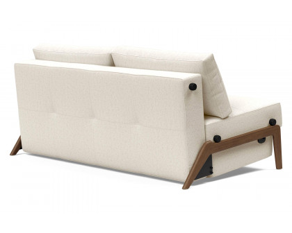 Innovation Living Cubed Queen Size Sofa Bed with Dark Wood Legs - 531 Bouclé Off White