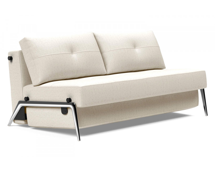 Innovation Living Cubed Queen Size Sofa Bed with Alu Legs - 531 Bouclé Off White