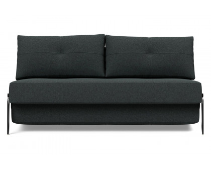 Innovation Living Cubed Queen Size Sofa Bed with Alu Legs - 534 Bouclé Black Raven