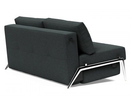 Innovation Living Cubed Queen Size Sofa Bed with Alu Legs - 534 Bouclé Black Raven