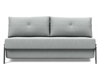 Innovation Living Cubed Queen Size Sofa Bed with Chrome Legs - 538 Melange Light Gray