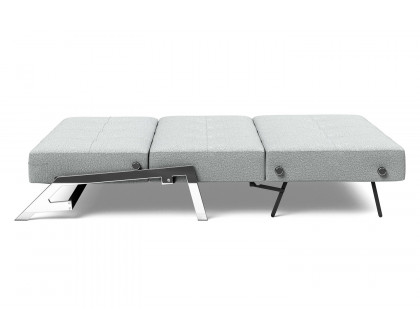 Innovation Living Cubed Queen Size Sofa Bed with Chrome Legs - 538 Melange Light Gray