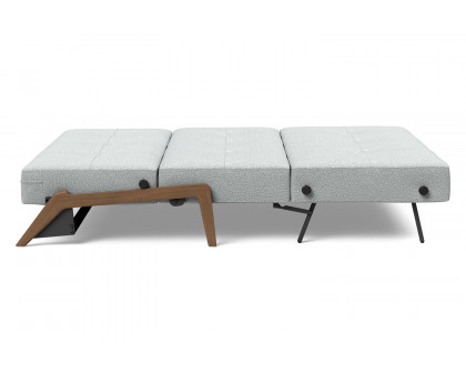 Innovation Living Cubed Queen Size Sofa Bed with Dark Wood Legs - 538 Melange Light Gray