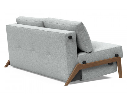 Innovation Living Cubed Queen Size Sofa Bed with Dark Wood Legs - 538 Melange Light Gray