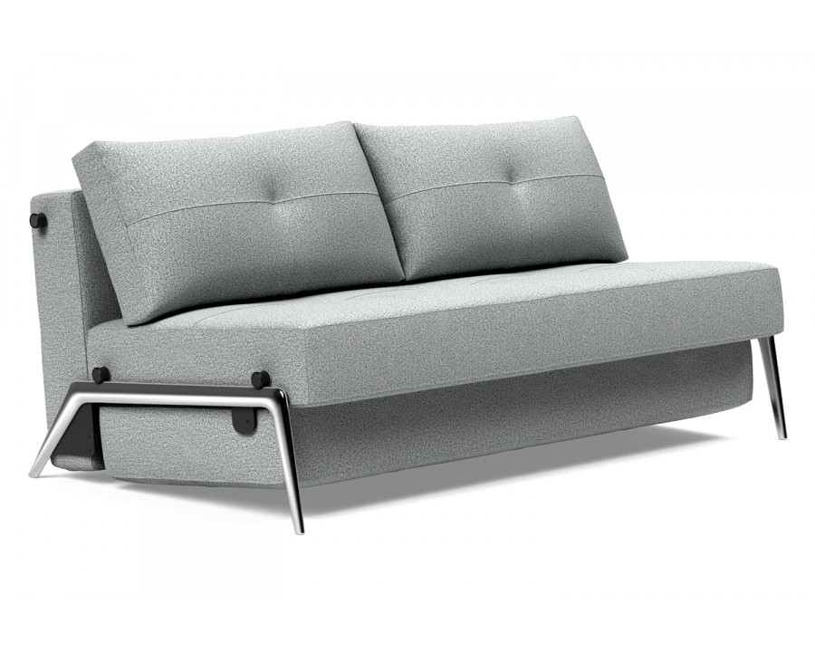 Innovation Living Cubed Queen Size Sofa Bed with Alu Legs - 538 Melange Light Gray