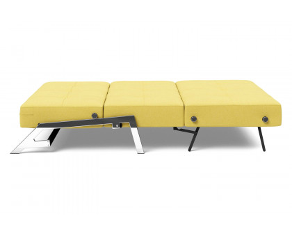 Innovation Living Cubed Queen Size Sofa Bed with Chrome Legs - 554 Soft Mustard Flower