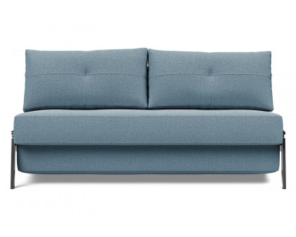 Innovation Living Cubed Queen Size Sofa Bed with Chrome Legs - 558 Soft Indigo