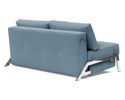 Innovation Living Cubed Queen Size Sofa Bed with Chrome Legs - 558 Soft Indigo