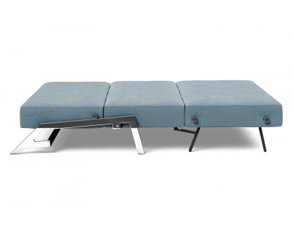 Innovation Living Cubed Queen Size Sofa Bed with Chrome Legs - 558 Soft Indigo