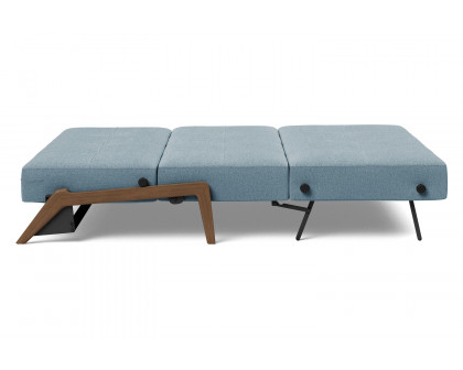 Innovation Living Cubed Queen Size Sofa Bed with Dark Wood Legs - 558 Soft Indigo