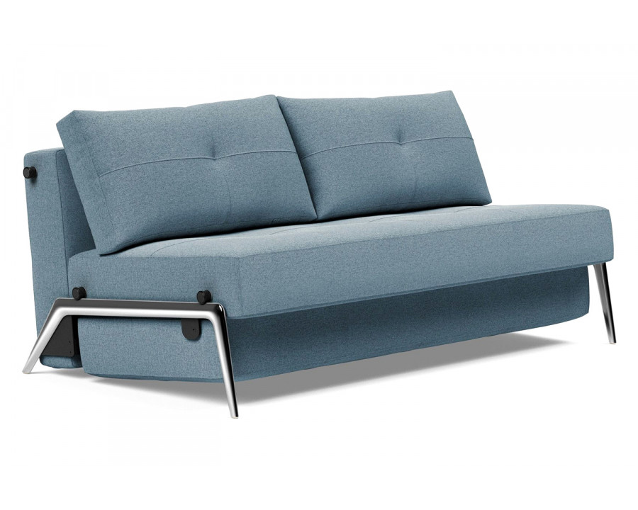 Innovation Living Cubed Queen Size Sofa Bed with Alu Legs - 558 Soft Indigo