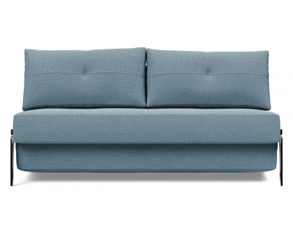 Innovation Living Cubed Queen Size Sofa Bed with Alu Legs - 558 Soft Indigo