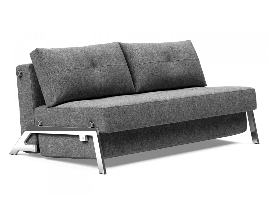 Innovation Living Cubed Queen Size Sofa Bed with Chrome Legs - 563 Twist Charcoal