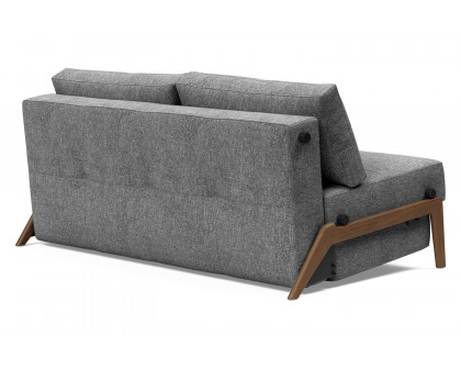 Innovation Living Cubed Queen Size Sofa Bed with Dark Wood Legs - 563 Twist Charcoal