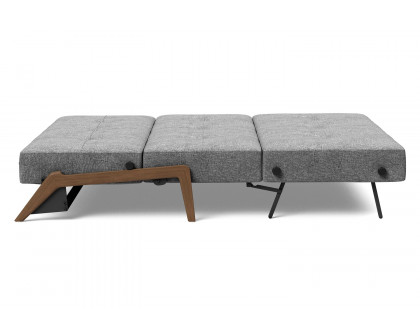 Innovation Living Cubed Queen Size Sofa Bed with Dark Wood Legs - 563 Twist Charcoal