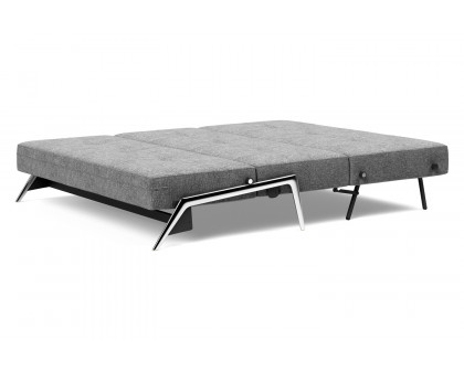 Innovation Living Cubed Queen Size Sofa Bed with Alu Legs - 563 Twist Charcoal