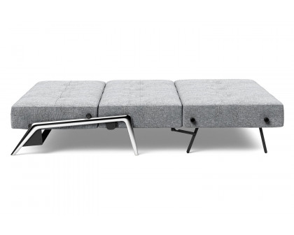 Innovation Living Cubed Queen Size Sofa Bed with Alu Legs - 565 Twist Granite