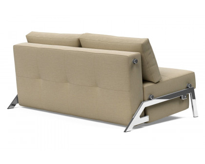 Innovation Living Cubed Queen Size Sofa Bed with Chrome Legs - 571 Vivus Dusty Sand