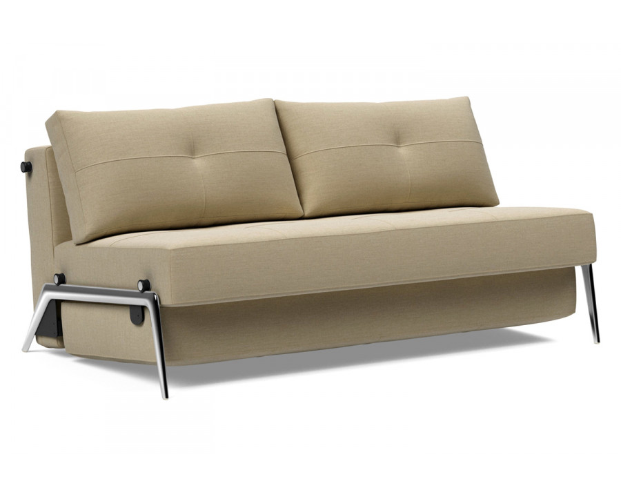 Innovation Living Cubed Queen Size Sofa Bed with Alu Legs - 571 Vivus Dusty Sand