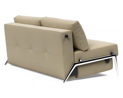 Innovation Living Cubed Queen Size Sofa Bed with Alu Legs - 571 Vivus Dusty Sand