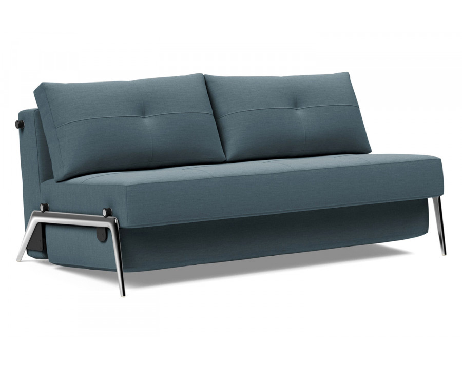 Innovation Living Cubed Queen Size Sofa Bed with Alu Legs - 573 Vivus Dusty Blue