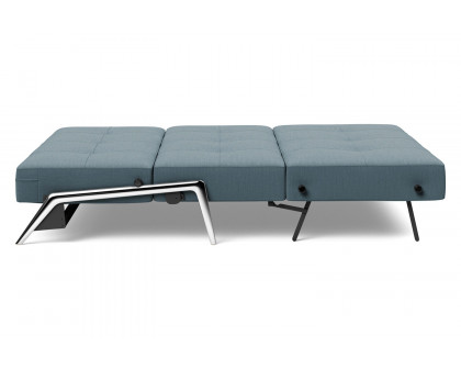 Innovation Living Cubed Queen Size Sofa Bed with Alu Legs - 573 Vivus Dusty Blue