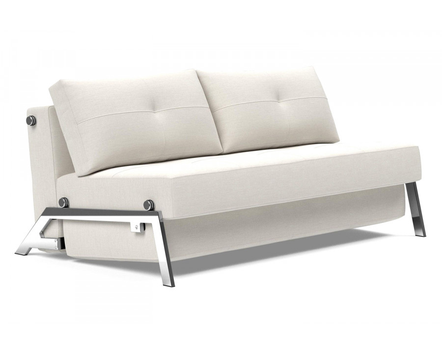 Innovation Living Cubed Queen Size Sofa Bed with Chrome Legs - 574 Vivus Dusty Off White