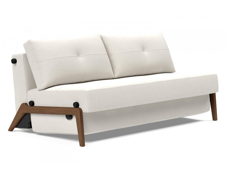 Innovation Living Cubed Queen Size Sofa Bed with Dark Wood Legs - 574 Vivus Dusty Off White