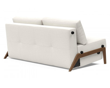 Innovation Living Cubed Queen Size Sofa Bed with Dark Wood Legs - 574 Vivus Dusty Off White