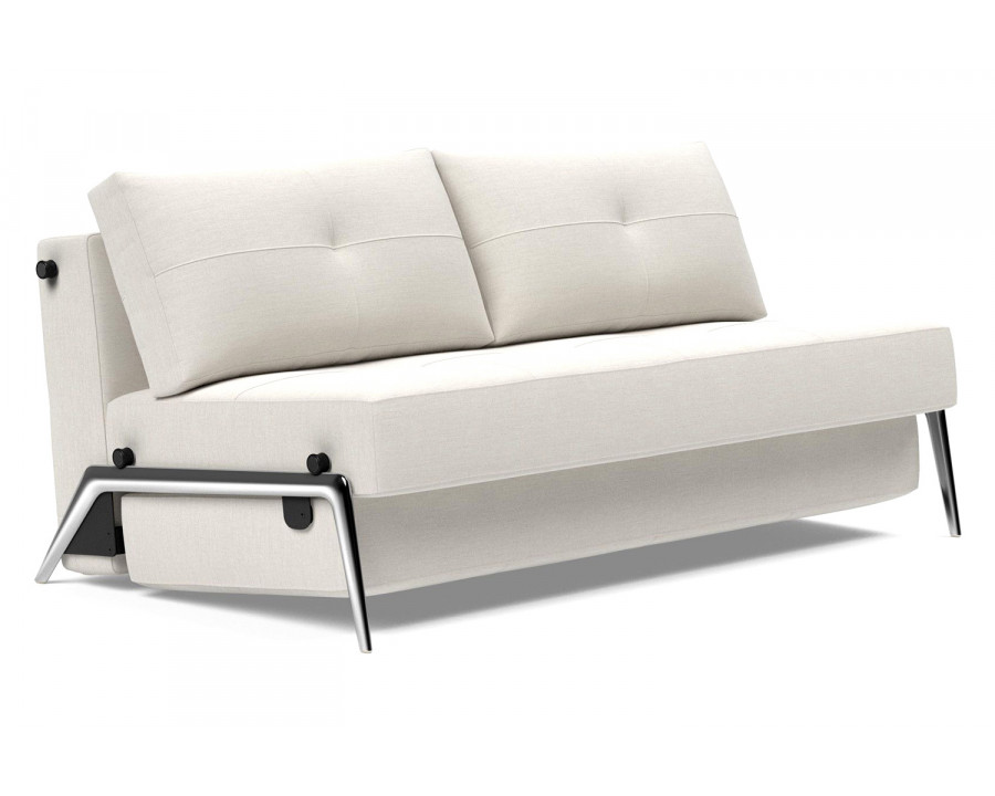 Innovation Living Cubed Queen Size Sofa Bed with Alu Legs - 574 Vivus Dusty Off White