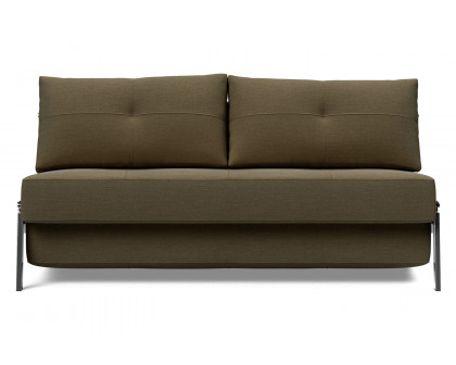 Innovation Living Cubed Queen Size Sofa Bed with Chrome Legs - 575 Vivus Dusty Olive