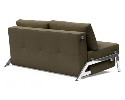 Innovation Living Cubed Queen Size Sofa Bed with Chrome Legs - 575 Vivus Dusty Olive