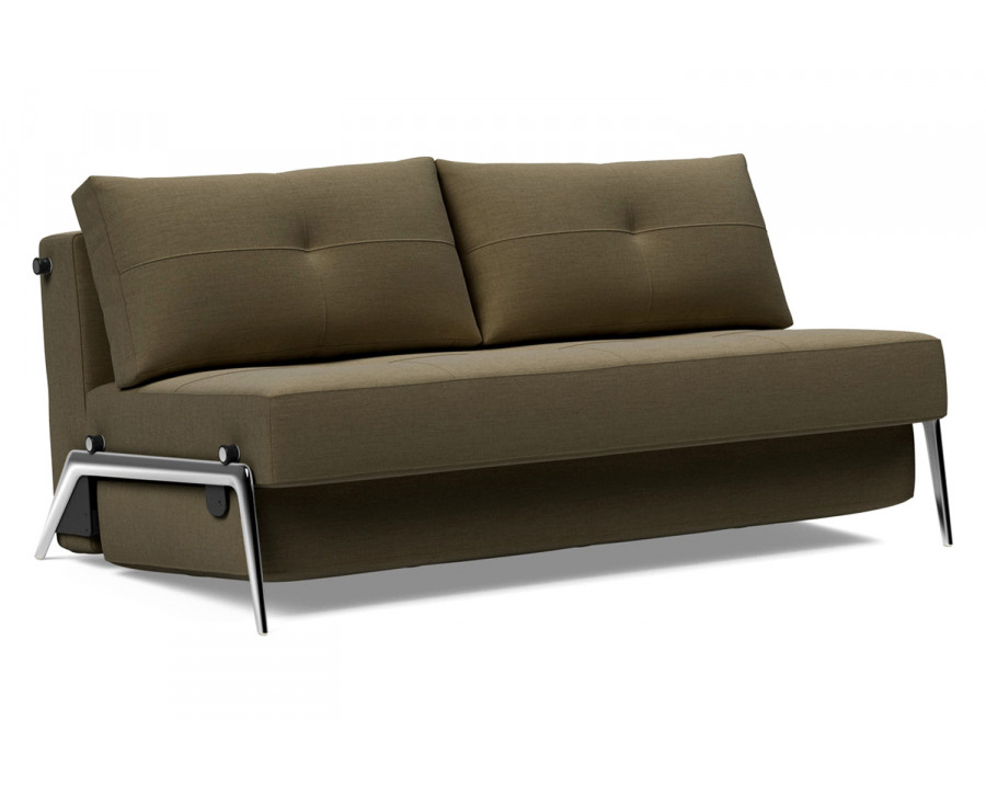 Innovation Living Cubed Queen Size Sofa Bed with Alu Legs - 575 Vivus Dusty Olive