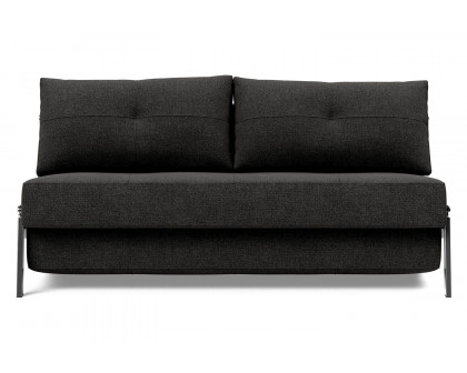 Innovation Living Cubed Queen Size Sofa Bed with Chrome Legs - 577 Kenya Dark Gray