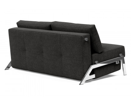 Innovation Living Cubed Queen Size Sofa Bed with Chrome Legs - 577 Kenya Dark Gray