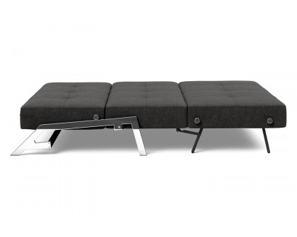 Innovation Living Cubed Queen Size Sofa Bed with Chrome Legs - 577 Kenya Dark Gray